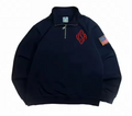 Jeffery Epstein Quarter Zip Navy Blue Mens Y2K