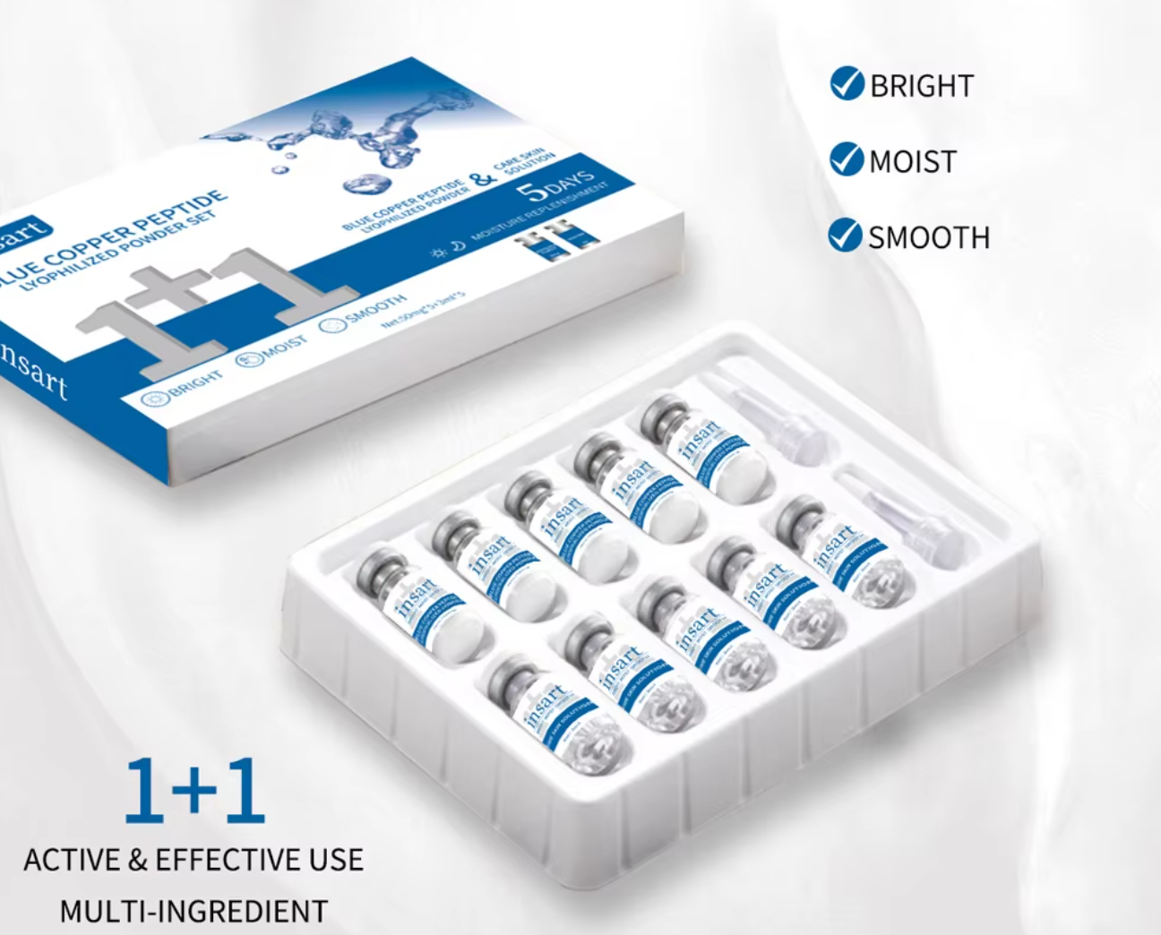 GHk-Cu Copper Peptide Lyophilized Powder Set Moisturzing Whitening Face Serum Anti Wrinkle Smooth Tender SkinCare